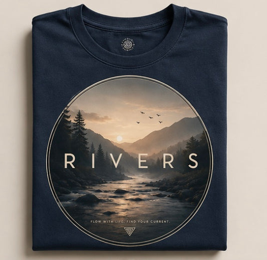RIVERS — Flow With Stillness ~ Unisex Classic Crew T-Shirt
