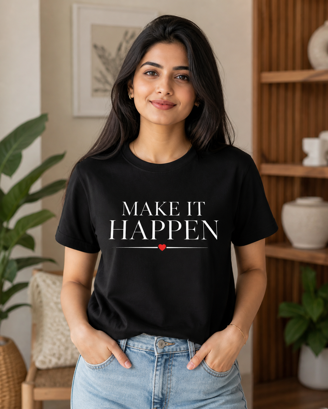 Make It Happen Black color ~ Women's Classic Tee